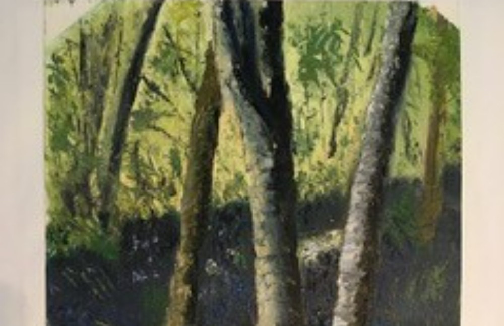 Watercolor painting In The Woods